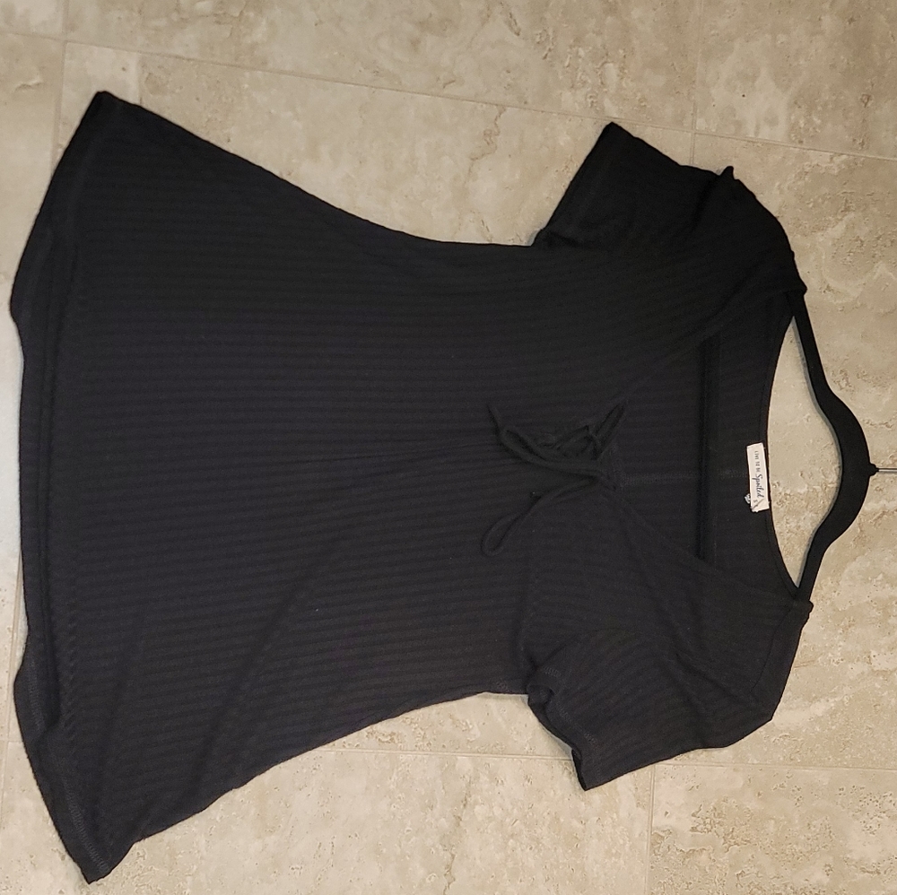 Basic black flowy top